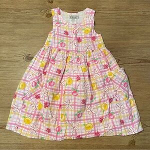 Vintage 90s Swat Floral 100% Cotton Sundress Girls Size 7
